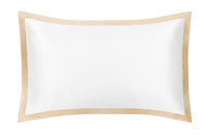 Oxford White silk pillowcase with Champagne border 