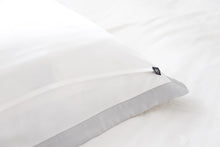 Load image into Gallery viewer, Ivory &amp; Oyster Grey Oxford Pure Silk Pillowcase
