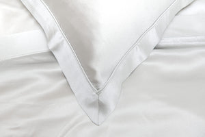 Oyster Grey Pure Silk Oxford Duvet Cover