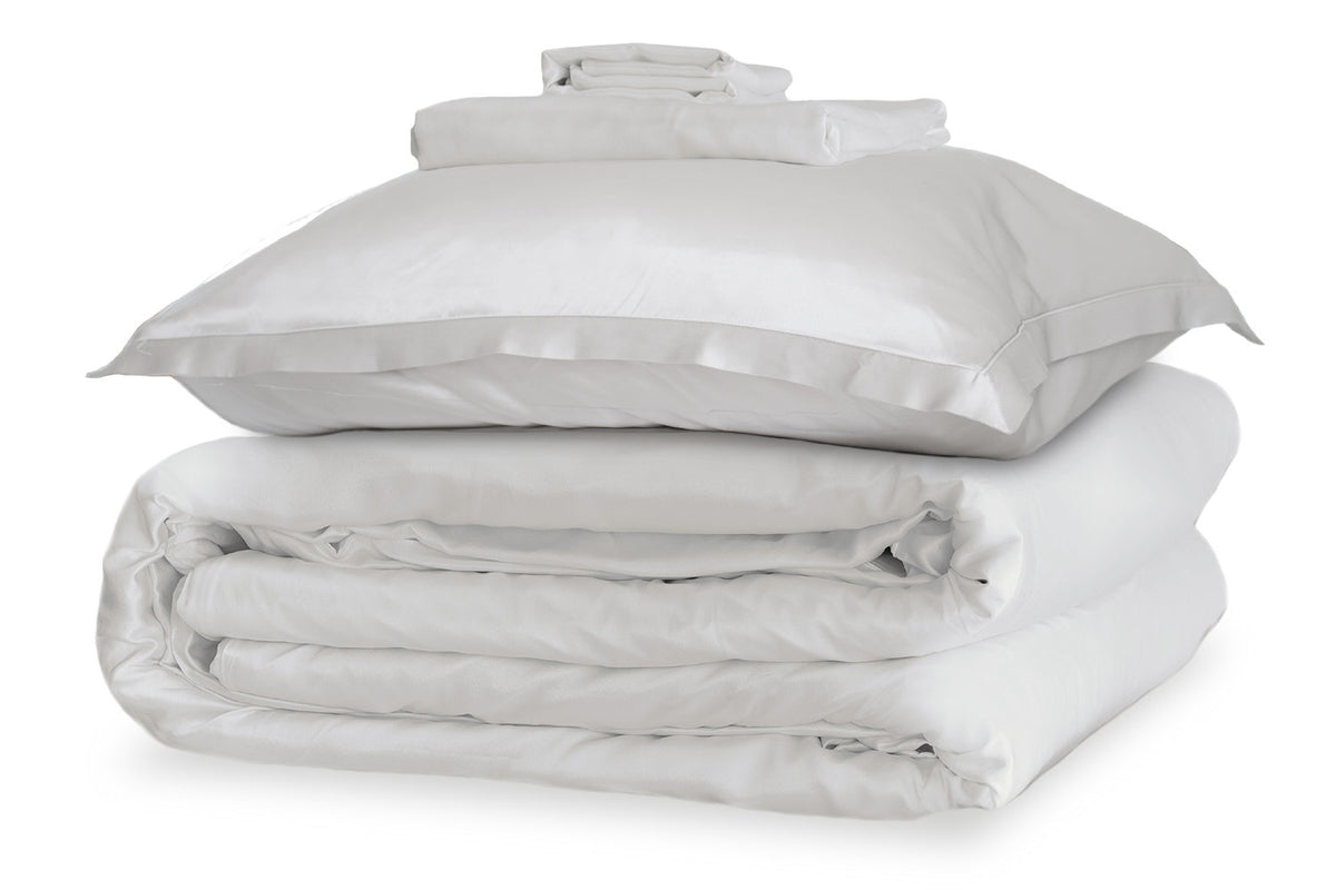 Oyster Oxford Silk Duvet Set