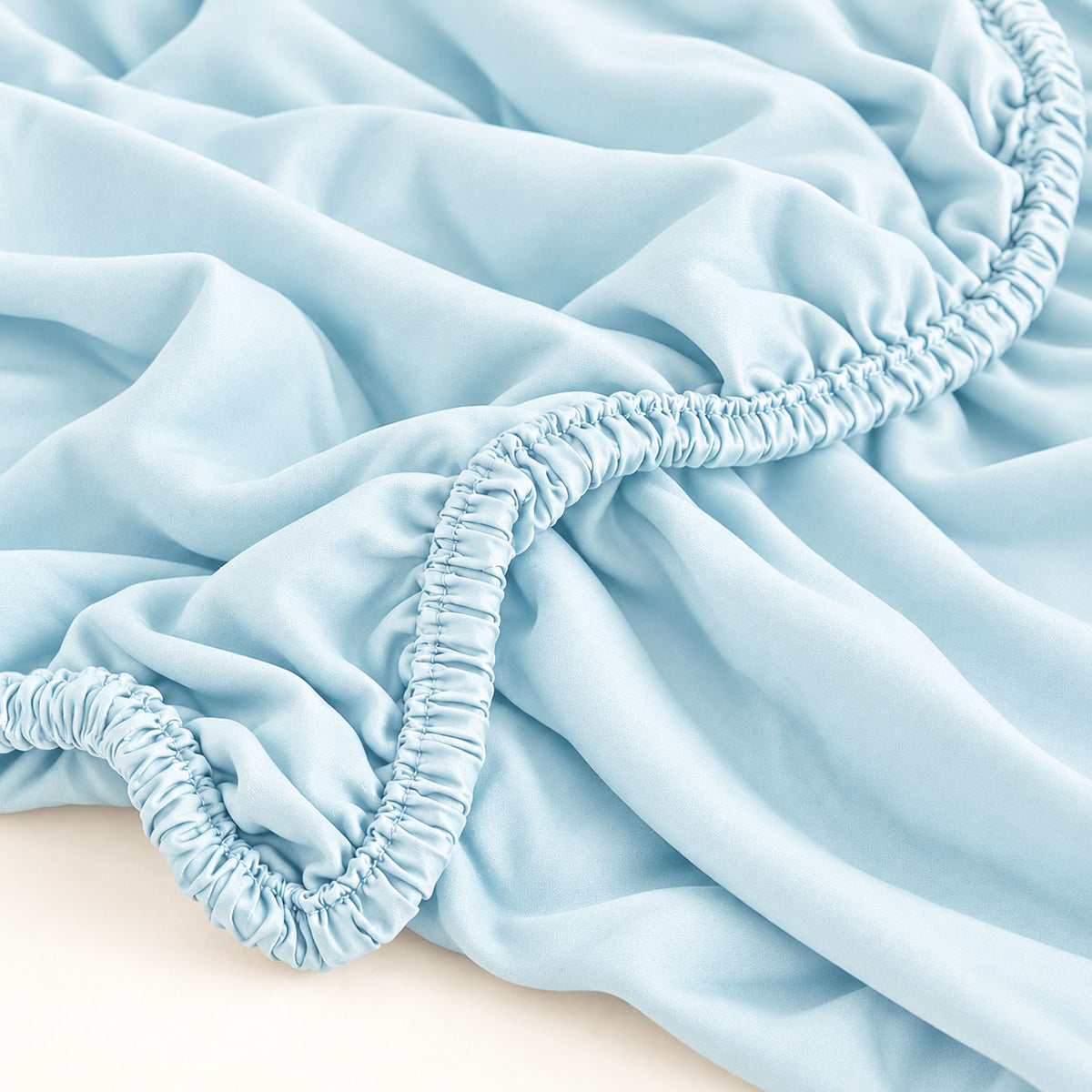 Pastel Blue Pure Silk Fitted Sheet