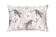 silk pillowcase with leopards and floral arrangements by Mayfairsilk