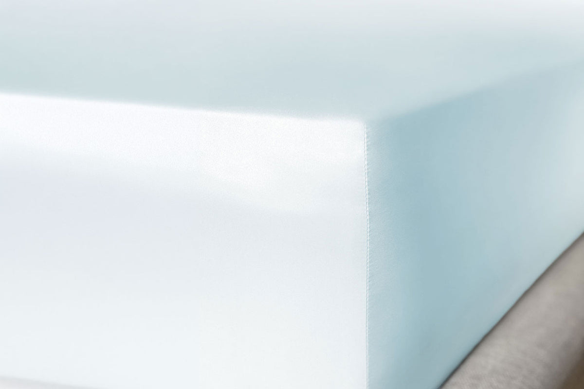 Pastel Blue Pure Silk Fitted Sheet