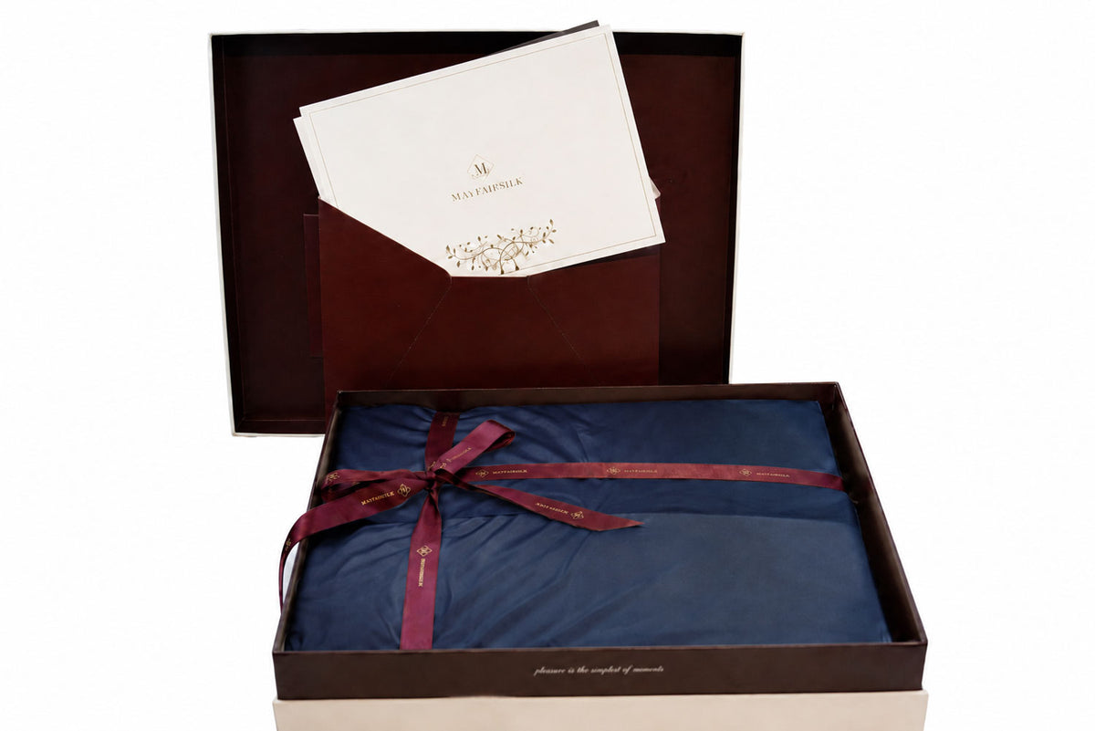 Midnight Blue Pure Silk Flat Sheet