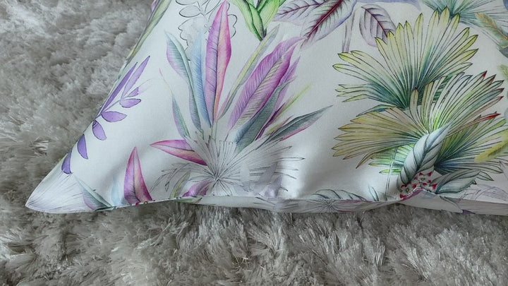 Close-up video of Iridescent Garden Silk Pillowcase