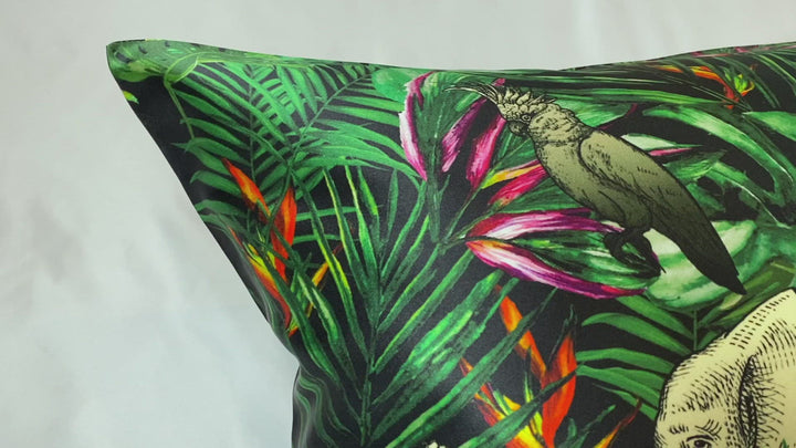 Video close-up of Jungle Silk Pillowcase by MayfairSilk