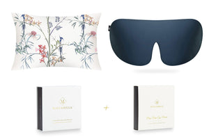 Hummingbird and Midnight Blue Silk Sleep Gift Set - MayfairSilk