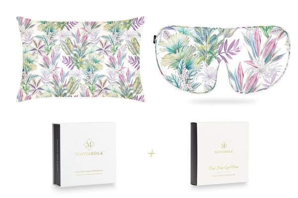 Mayfairsilk Iridescent Garden Pure Silk Sleep Gift Set - Super King Pillowcase