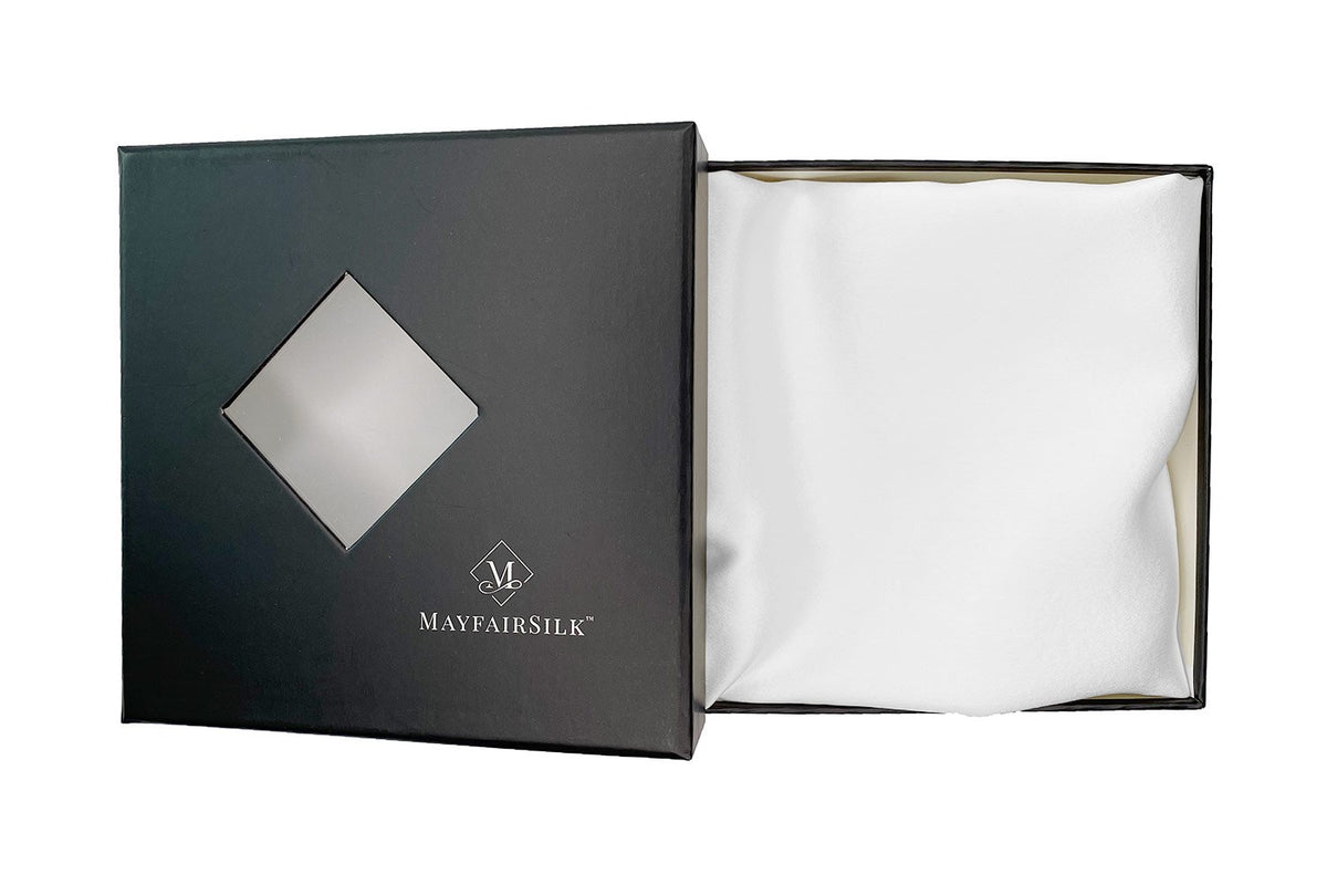 Brilliant White Pure Silk Cushion Cover - MayfairSilk