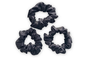 Charcoal Silk Scrunchies Set - MayfairSilk