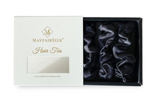 Load image into Gallery viewer, Charcoal Silk Scrunchies Set - MayfairSilk
