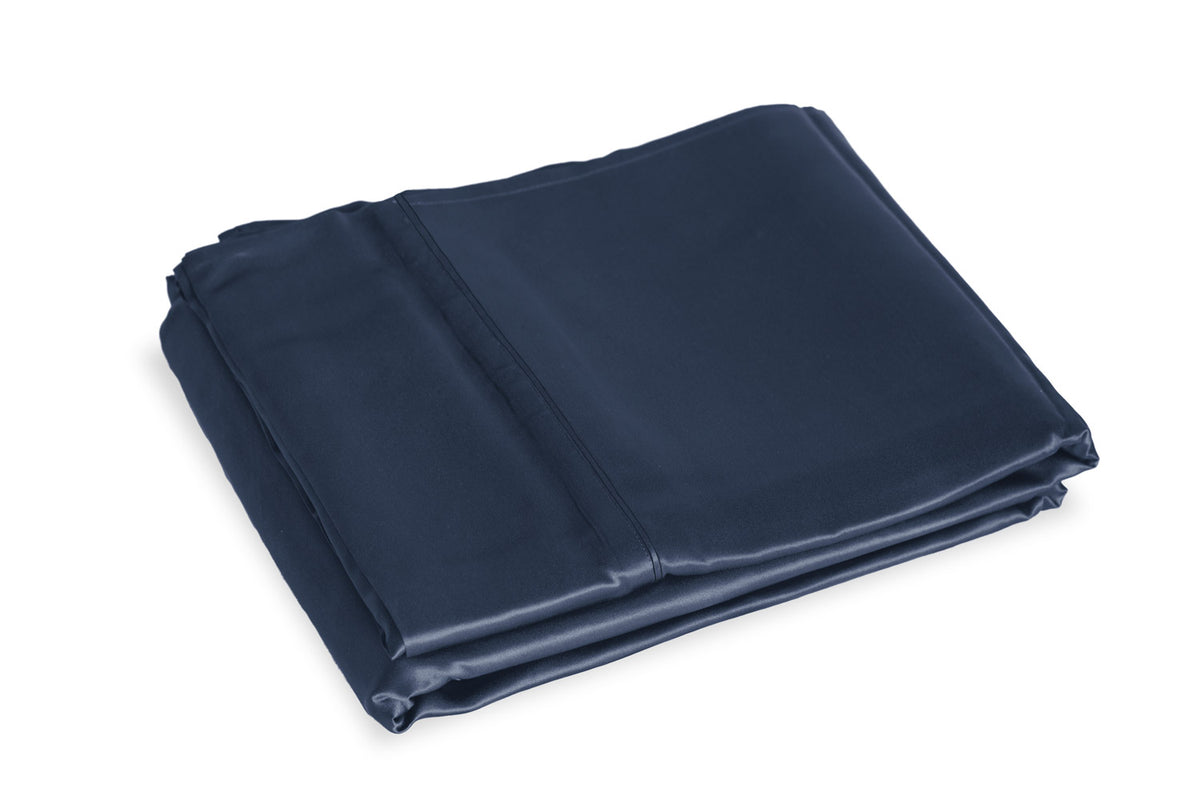 Midnight Blue Pure Silk Flat Sheet