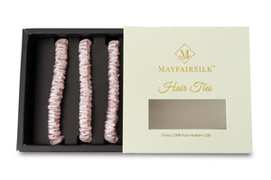 Precious Pink Silk Hair Ties Set - MayfairSilk
