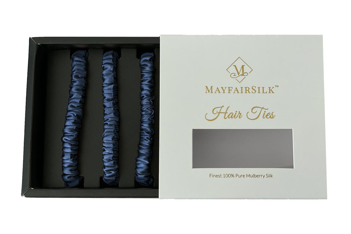 Midnight Silk Hair Ties Set