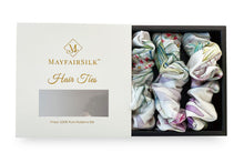 Laden Sie das Bild in den Galerie-Viewer, Iridescent Garden Silk Scrunchies Set - MayfairSilk
