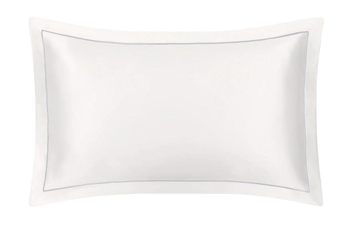 Ivory Oxford Pure Silk Pillowcase Piping