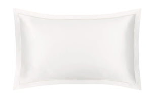 Ivory Oxford Pure Silk Pillowcase - Ivory Piping