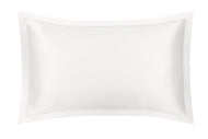 Ivory Oxford Pure Silk Pillowcase - Ivory Piping
