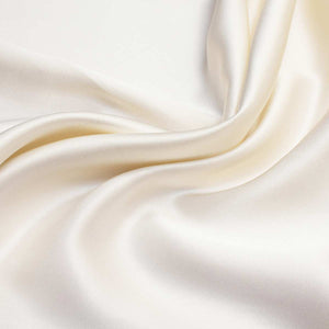 Ivory Pure Silk Flat Sheet - Charcoal Piping - MayfairSilk