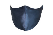 Cargar imagen en el visor de la galería, 3D view of Midnight Blue Pure Silk Face Covering - MayfairSilk
