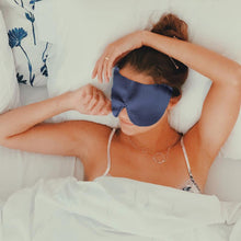 Load image into Gallery viewer, Midnight Blue Silk Sleep Mask - MayfairSilk
