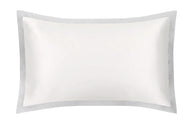 Ivory & Oyster Grey Oxford Pure Silk Pillowcase