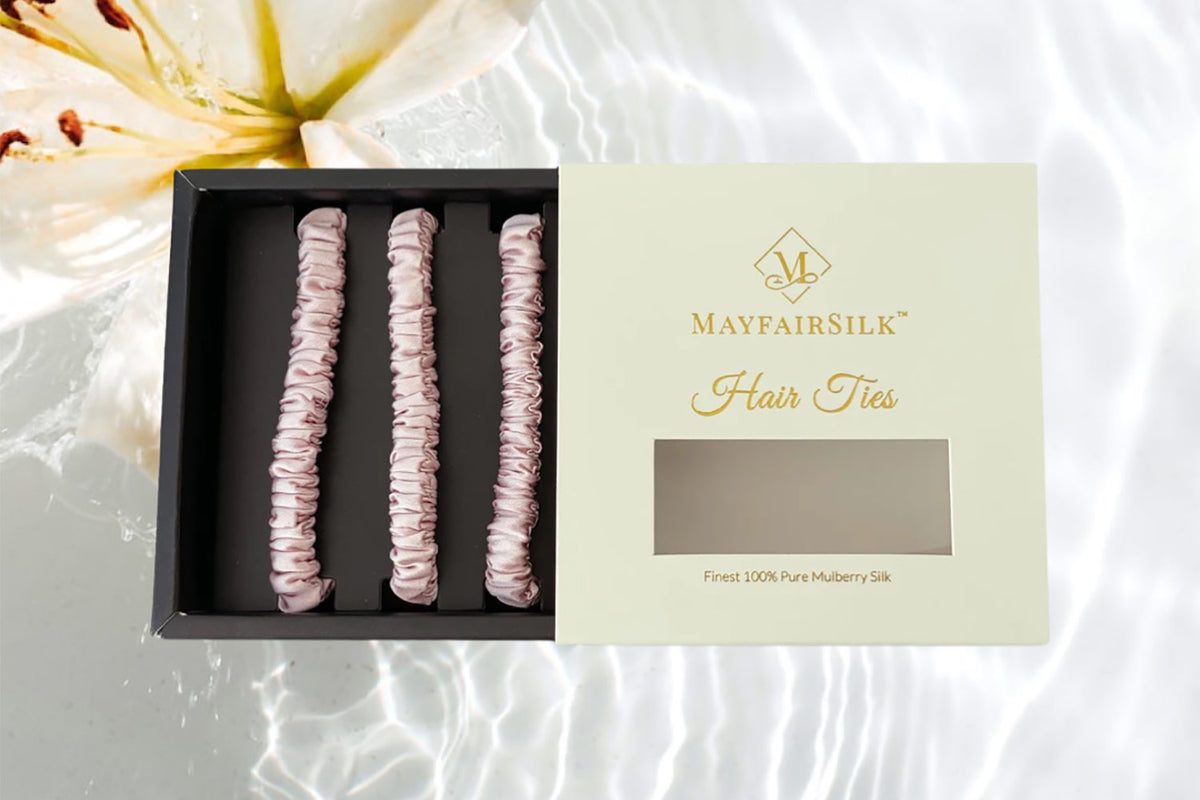 Precious Pink Silk Hair Ties Set