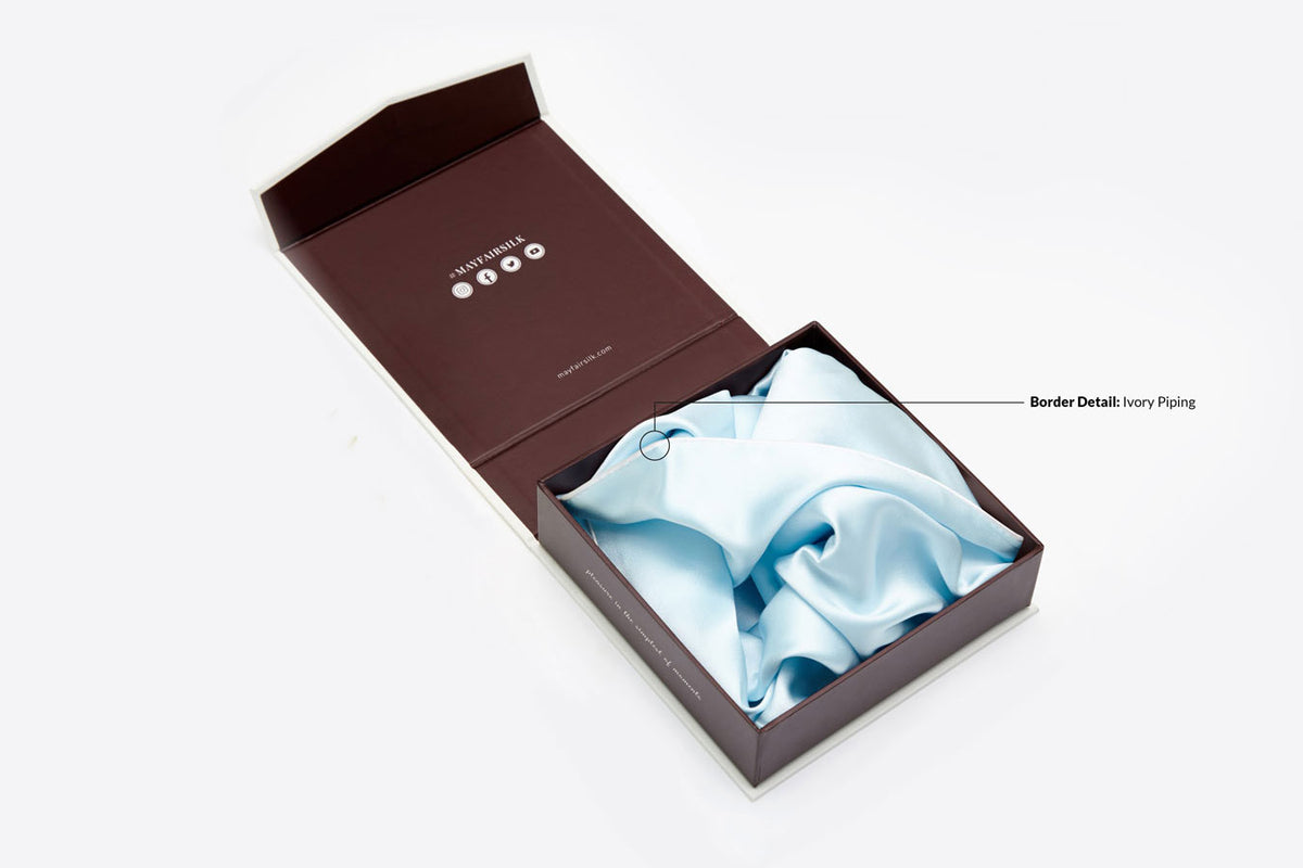 Pastel Blue Pure Silk Pillowcase