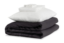 Load image into Gallery viewer, Charcoal and Brilliant White Silk Duvet Set #2
