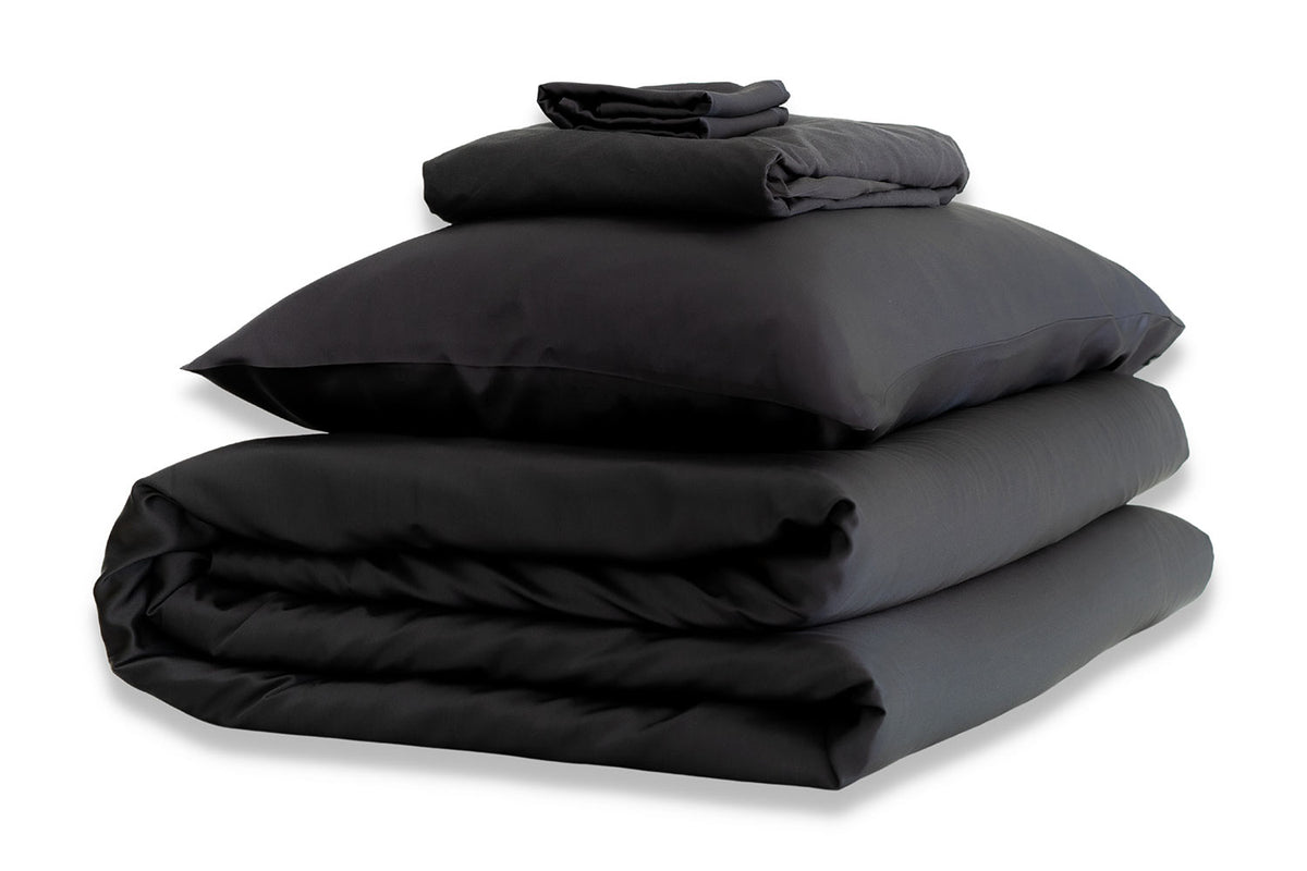 Charcoal Silk Duvet Set