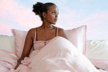Load image into Gallery viewer, Precious Pink and Ivory Silk Duvet Set
